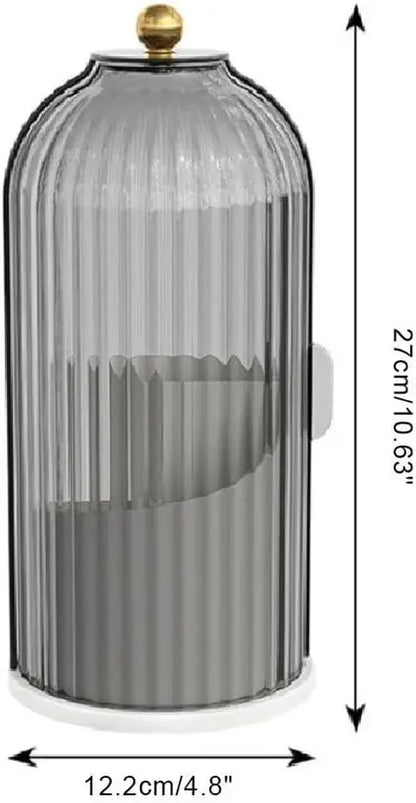 Concealed Toothbrush Holder Tooth Brush Holder with Sliding Lid Makeup Brush Holder with Cover 360° Rotating Dustproof