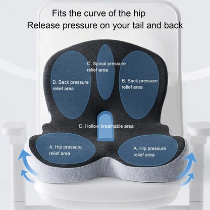 L-Shaped Seat Cushion Ergonomic Memory Foam Seat Cushion with Lumbar Support for Tailbone Pain Relief L-Shaped Back for Office